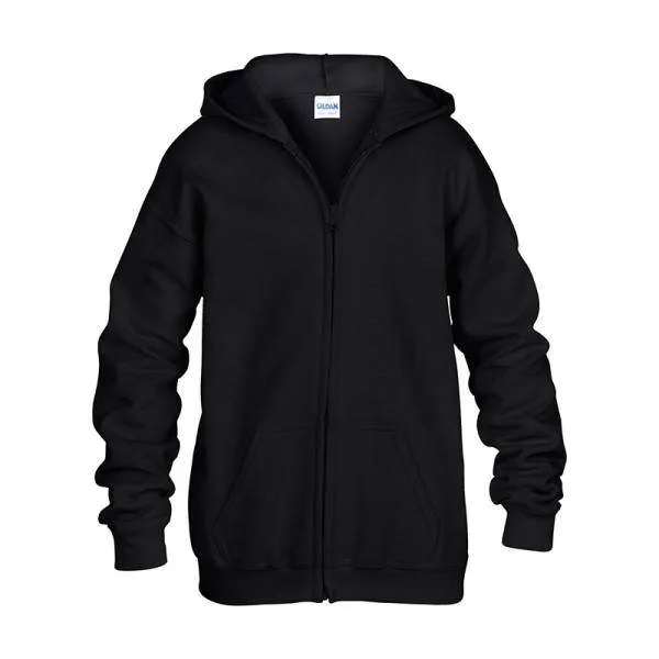 18600B Gildan Youth Heavy Weight Zip Hoodie
