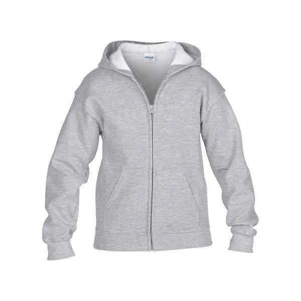 18600B Gildan Youth Heavy Weight Zip Hoodie