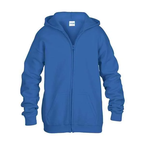 18600B Gildan Youth Heavy Weight Zip Hoodie