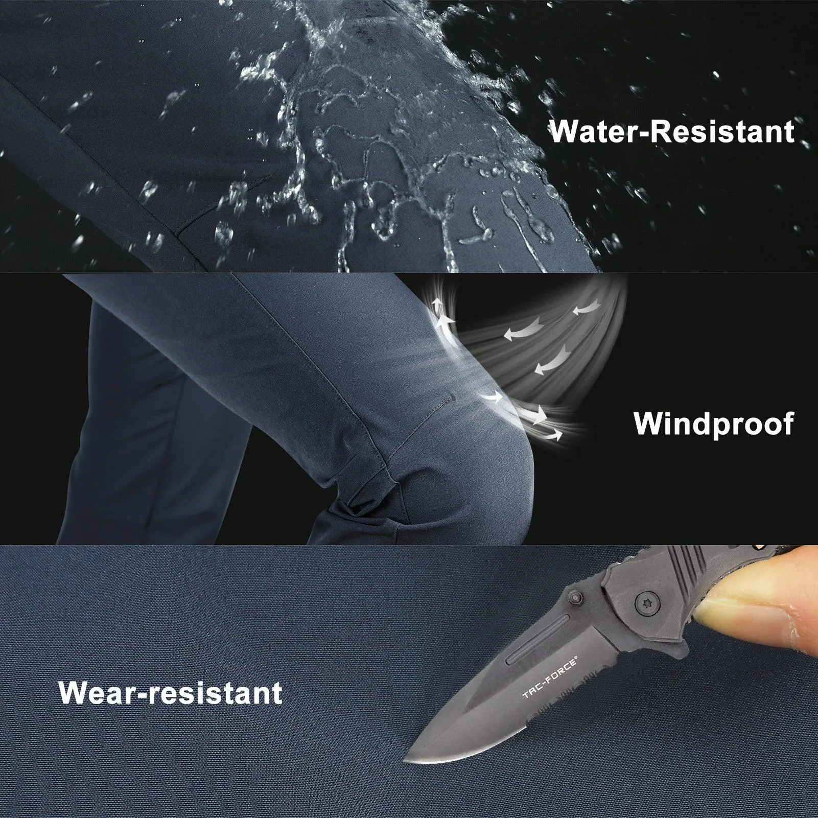 8000mm W/P Index Men's Fleece Lined Snow Pants with Belt and 4 Pockets