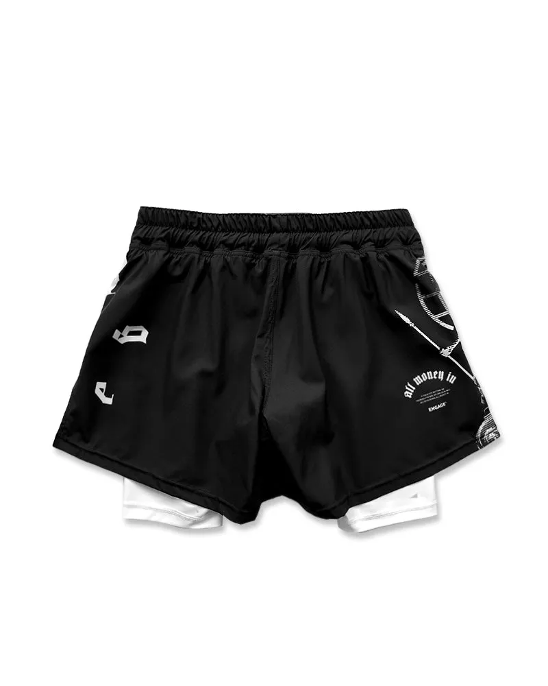 Athena 2-in-1 Fight Shorts - Black