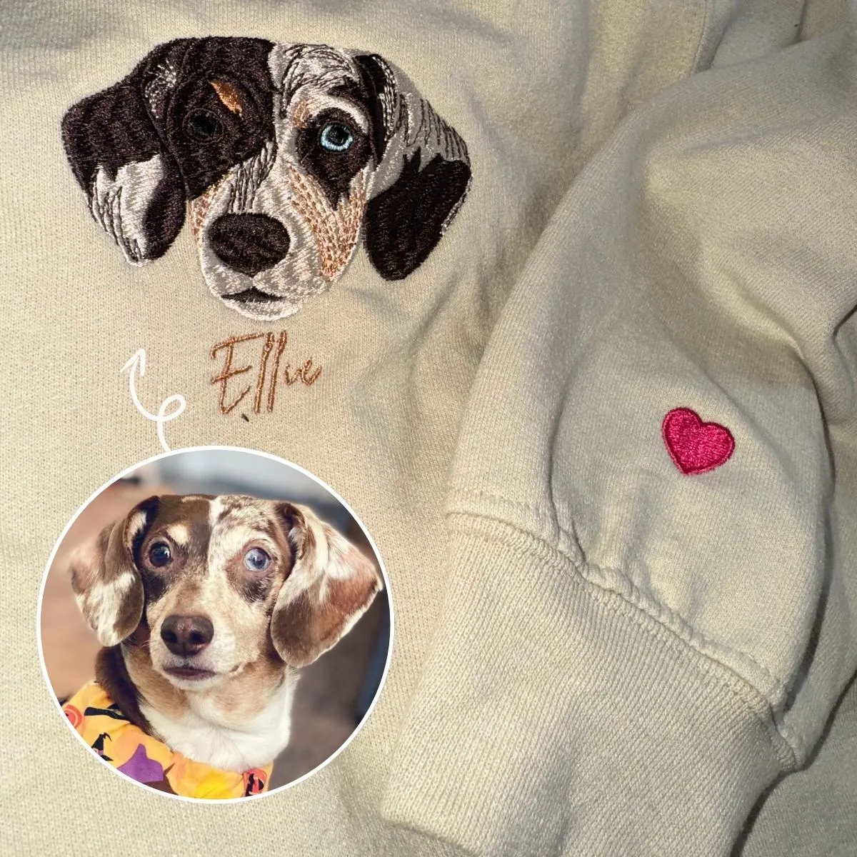 Australian Shepherd Sweatshirt or Hoodie, Custom Embroidered Gift from Photo Name