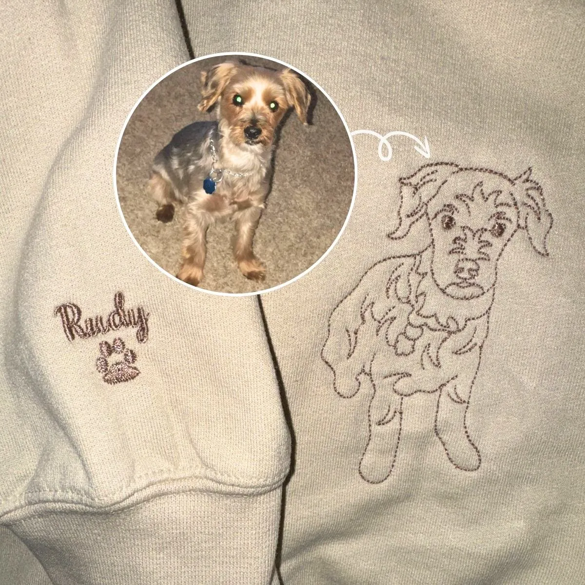 Australian Shepherd Sweatshirt or Hoodie, Custom Embroidered Gift from Photo Name