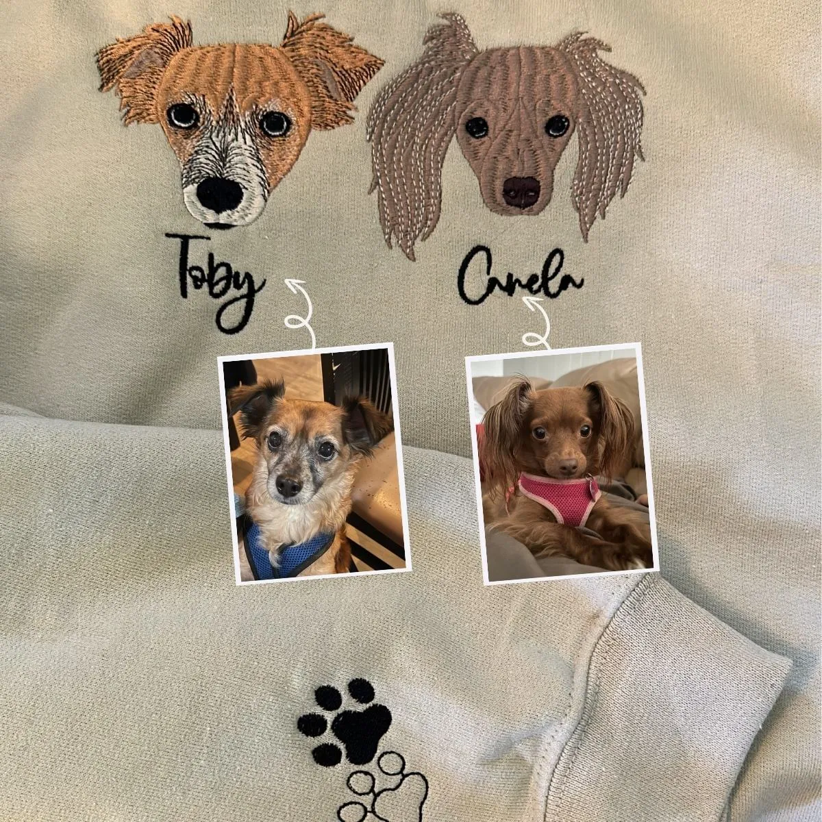 Australian Shepherd Sweatshirt or Hoodie, Custom Embroidered Gift from Photo Name
