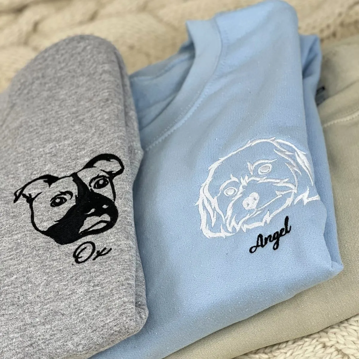 Australian Shepherd Sweatshirt or Hoodie, Custom Embroidered Gift from Photo Name