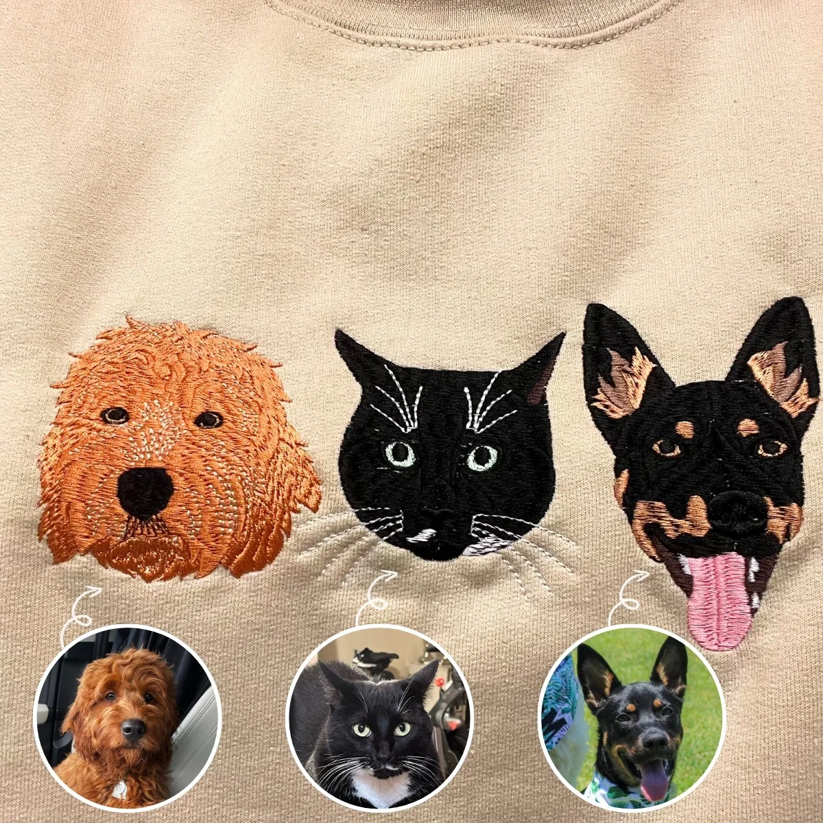 Australian Shepherd Sweatshirt or Hoodie, Custom Embroidered Gift from Photo Name