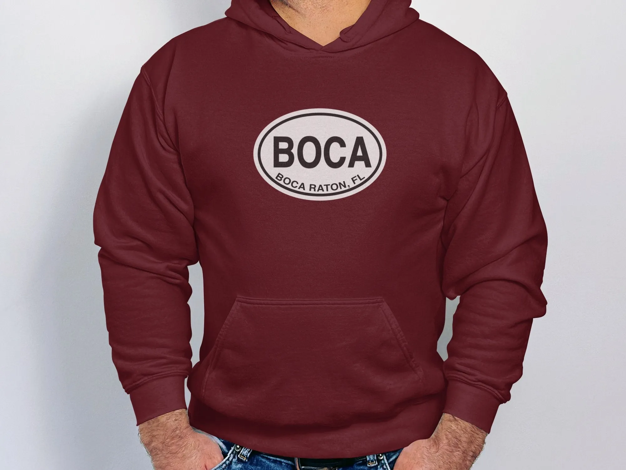 Boca Raton Mens Hoodie - Stylish Gear for Florida Beach Lovers