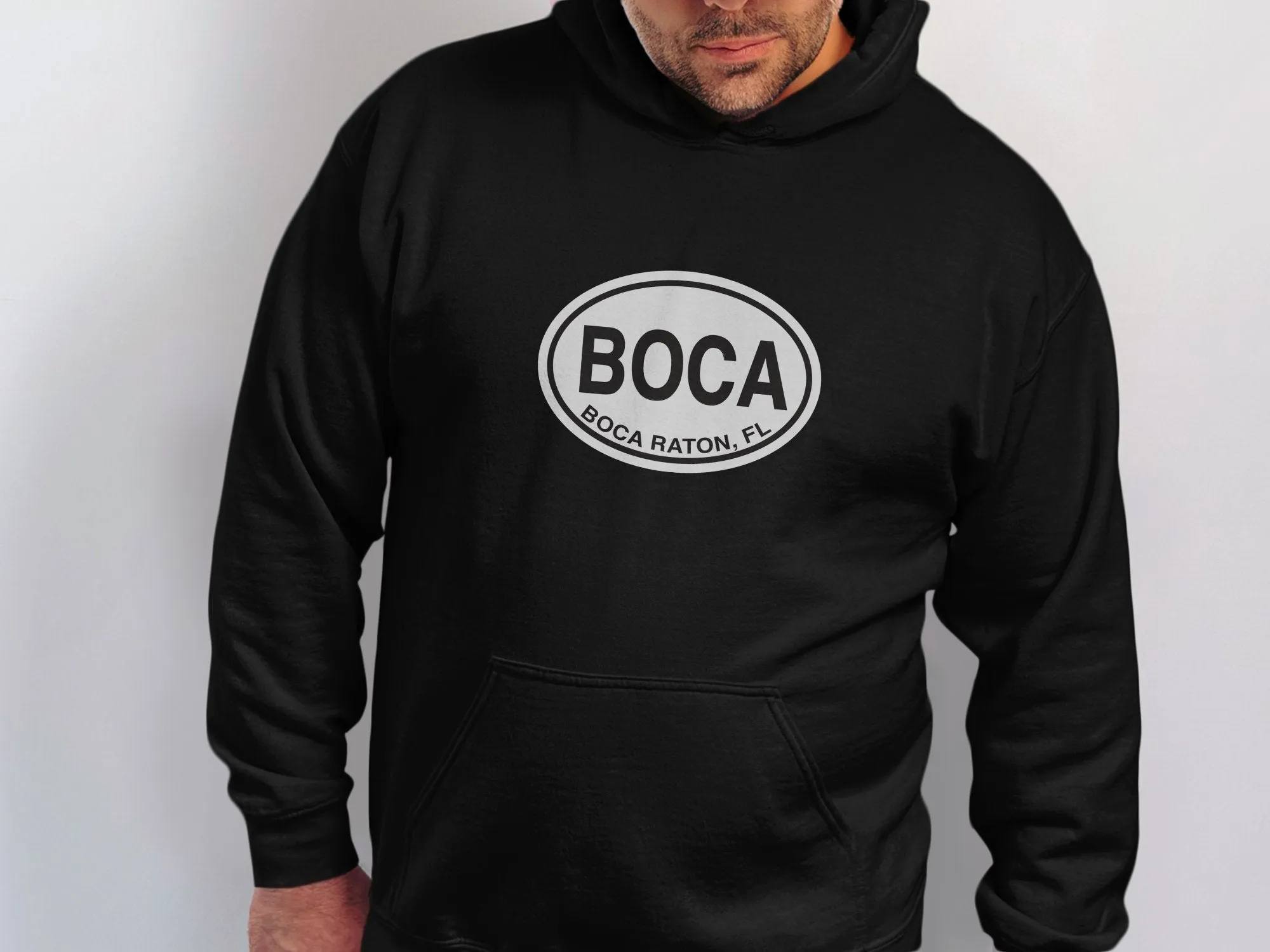 Boca Raton Mens Hoodie - Stylish Gear for Florida Beach Lovers