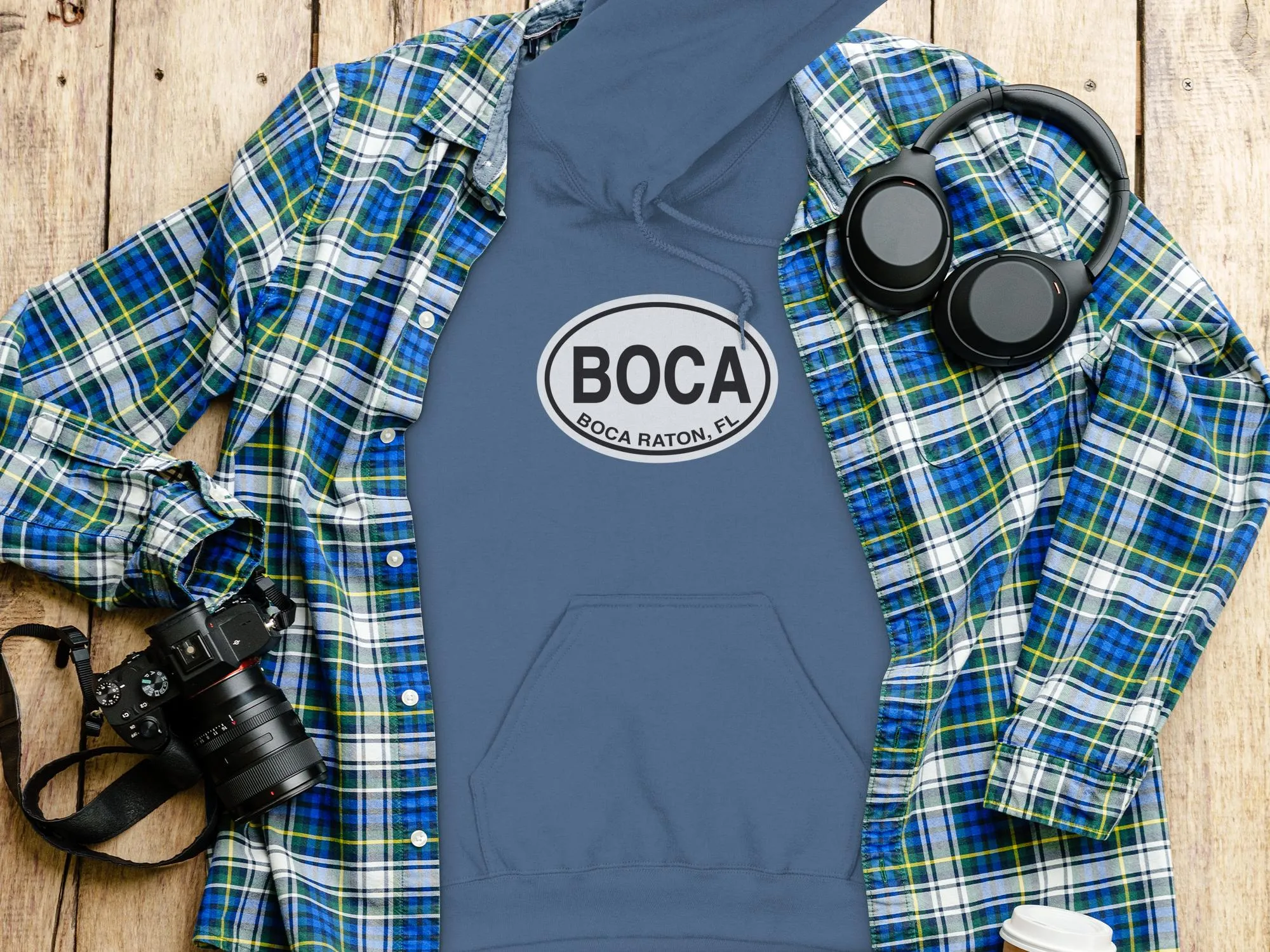 Boca Raton Mens Hoodie - Stylish Gear for Florida Beach Lovers