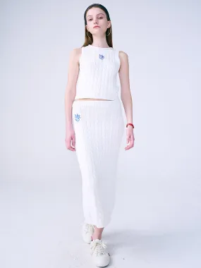 CABLE MAXI SKIRT MRCD (WHITE BLUE)