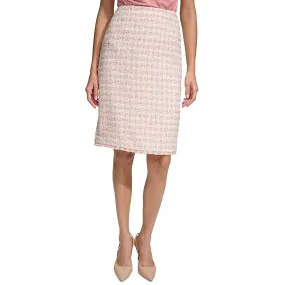 Calvin Klein Womens Glen Plaid Spring Chic Pencil Skirt