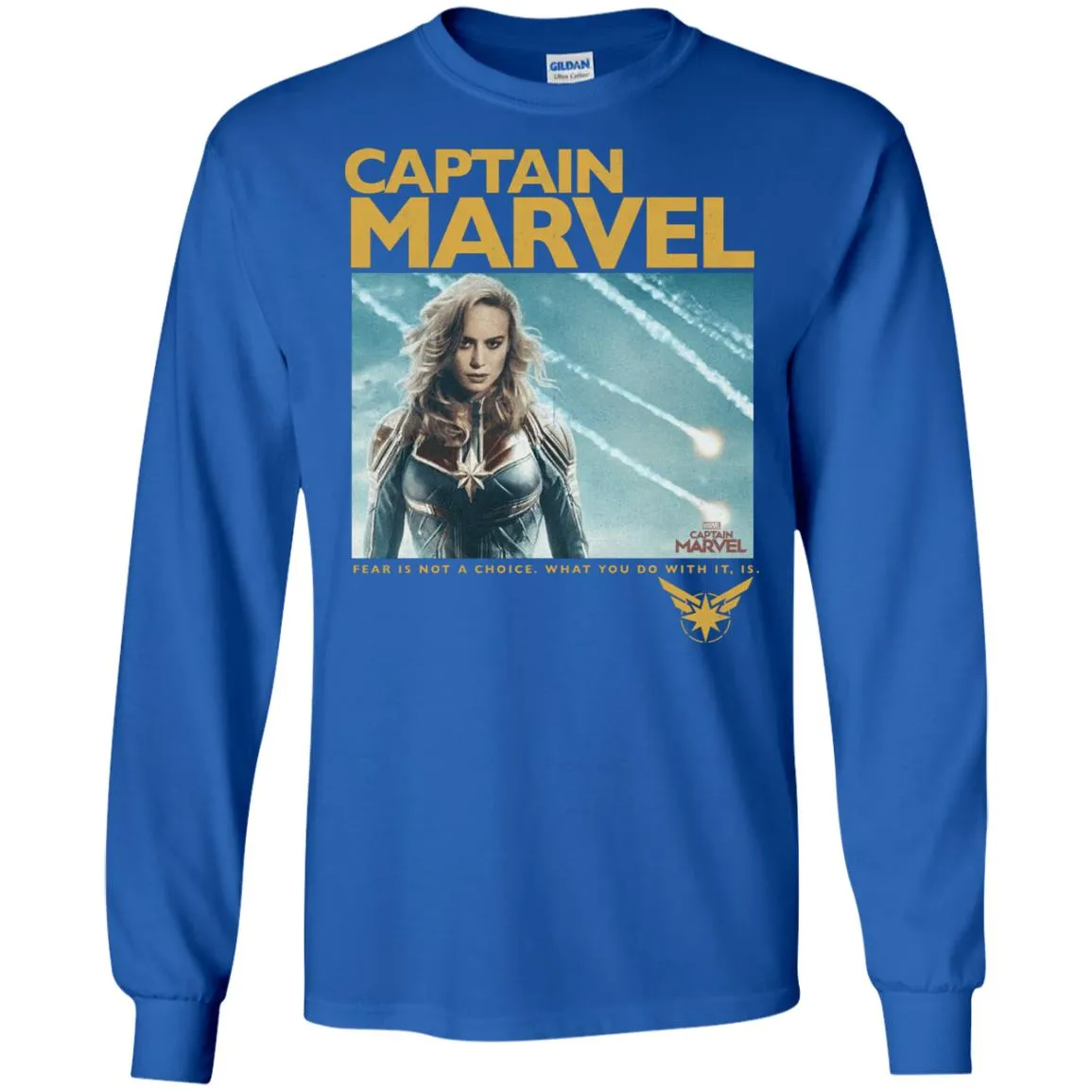 Captain Marvel Vintage Movie Poster Style Men Long Sleeve Shirt