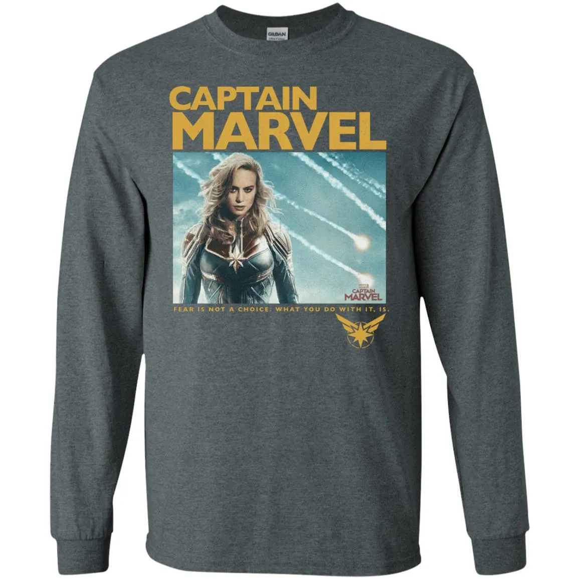 Captain Marvel Vintage Movie Poster Style Men Long Sleeve Shirt