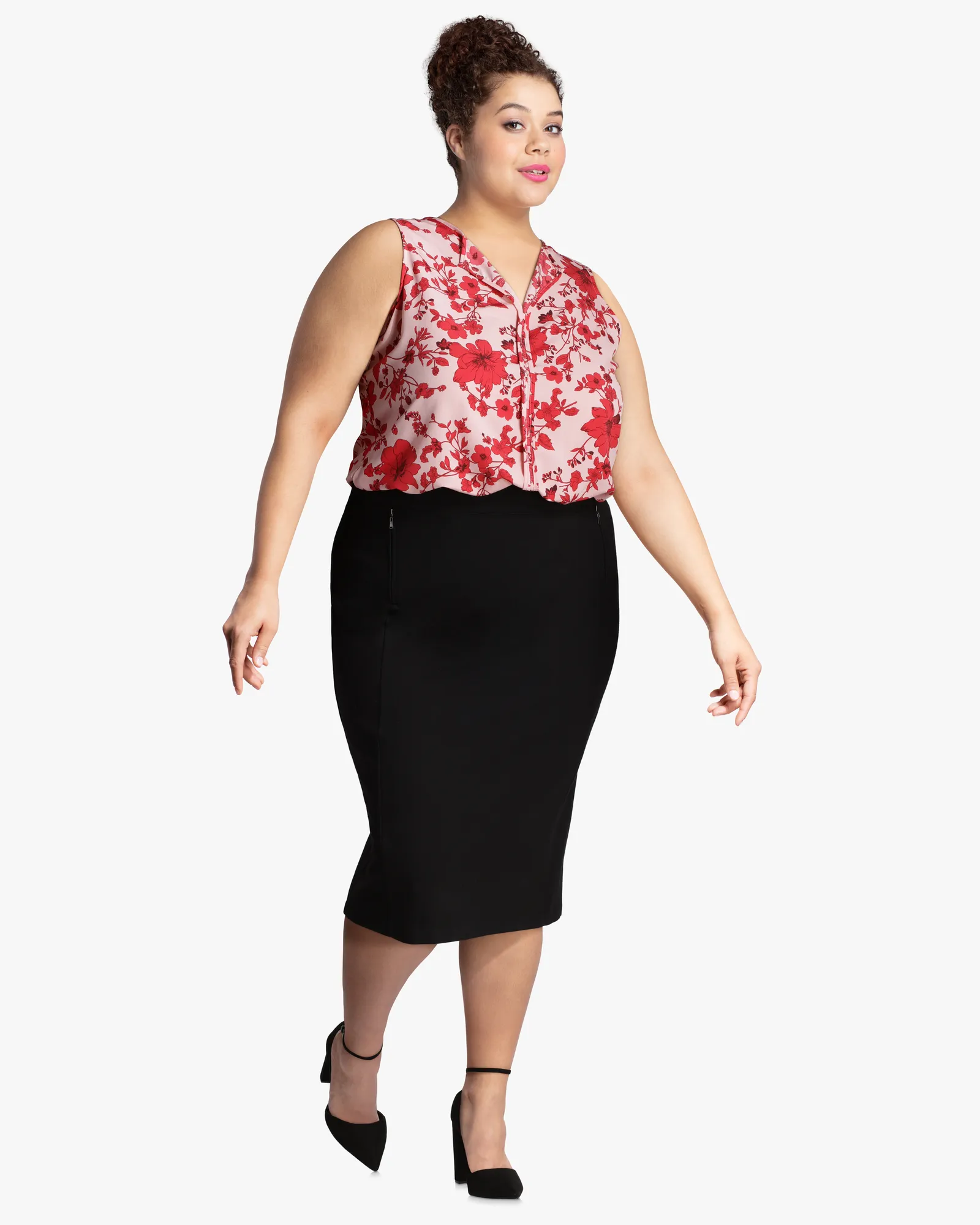 Carolina Zipped Ponte Skirt | Black
