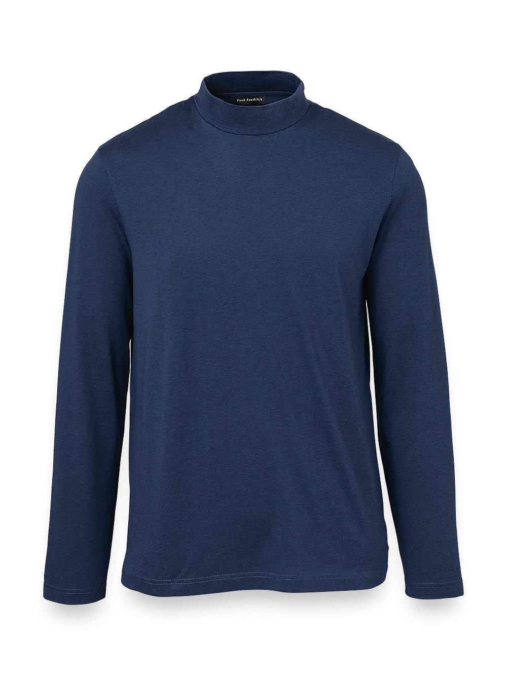 Cotton/Tencel Mock Neck - Navy