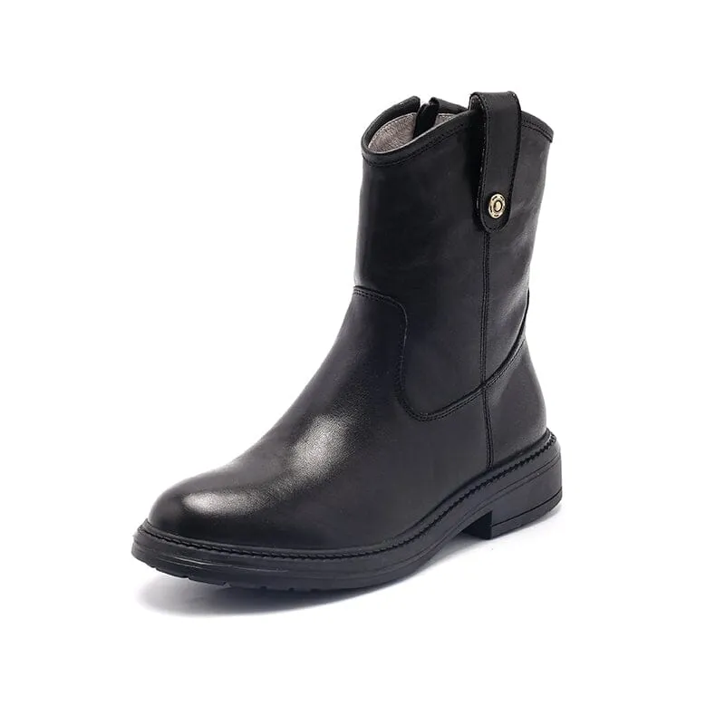 Cowgirl Boots Handmade Genuine Leather Ankle Boots in Black/Brown/Coffee