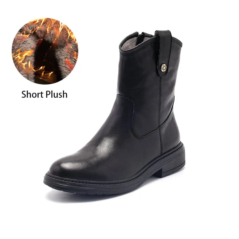 Cowgirl Boots Handmade Genuine Leather Ankle Boots in Black/Brown/Coffee