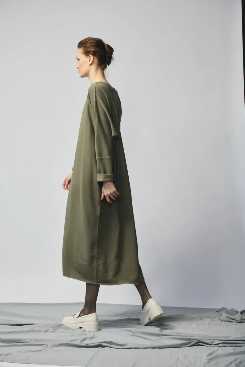 Devlyn van Loon Pullover Sweatshirt Dress (Olive)