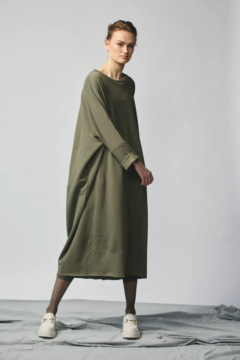 Devlyn van Loon Pullover Sweatshirt Dress (Olive)
