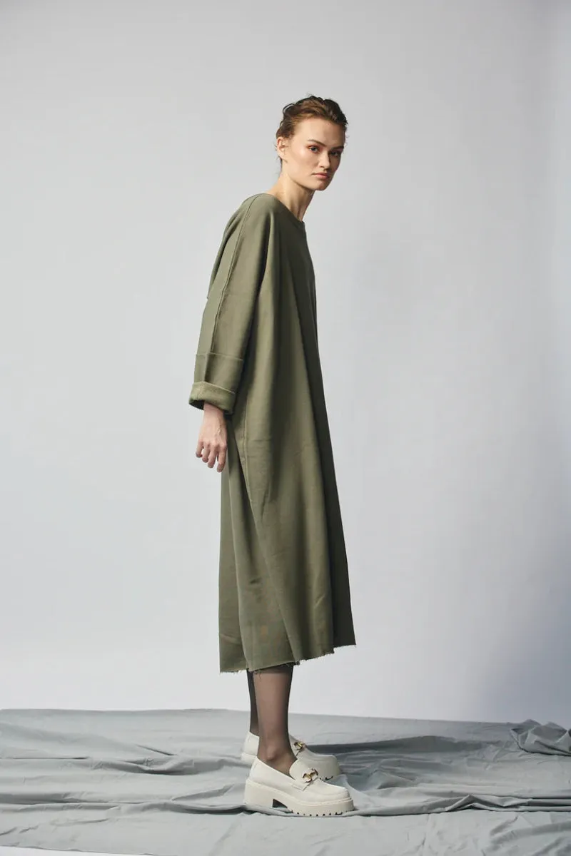 Devlyn van Loon Pullover Sweatshirt Dress (Olive)