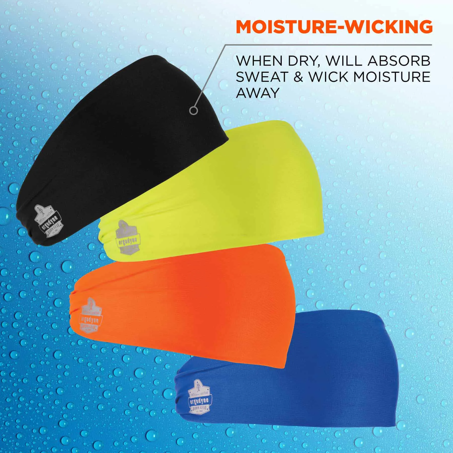 Ergodyne 12704 6634  Orange Cooling Headband - Performance Knit