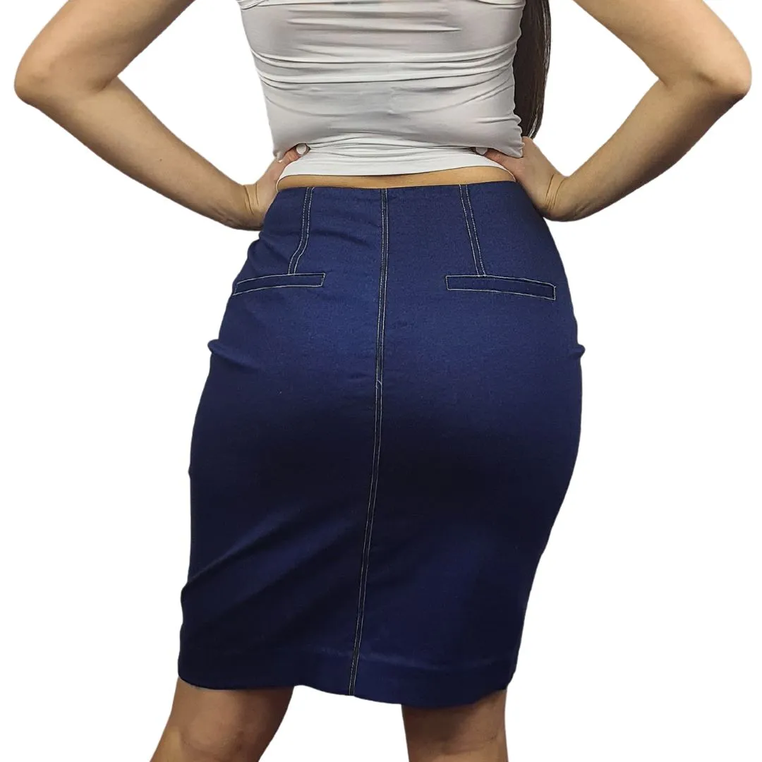 Falda Vero Moda Azul Oscuro Style EVE HW PENCIL DENIM SKIRT(MM)