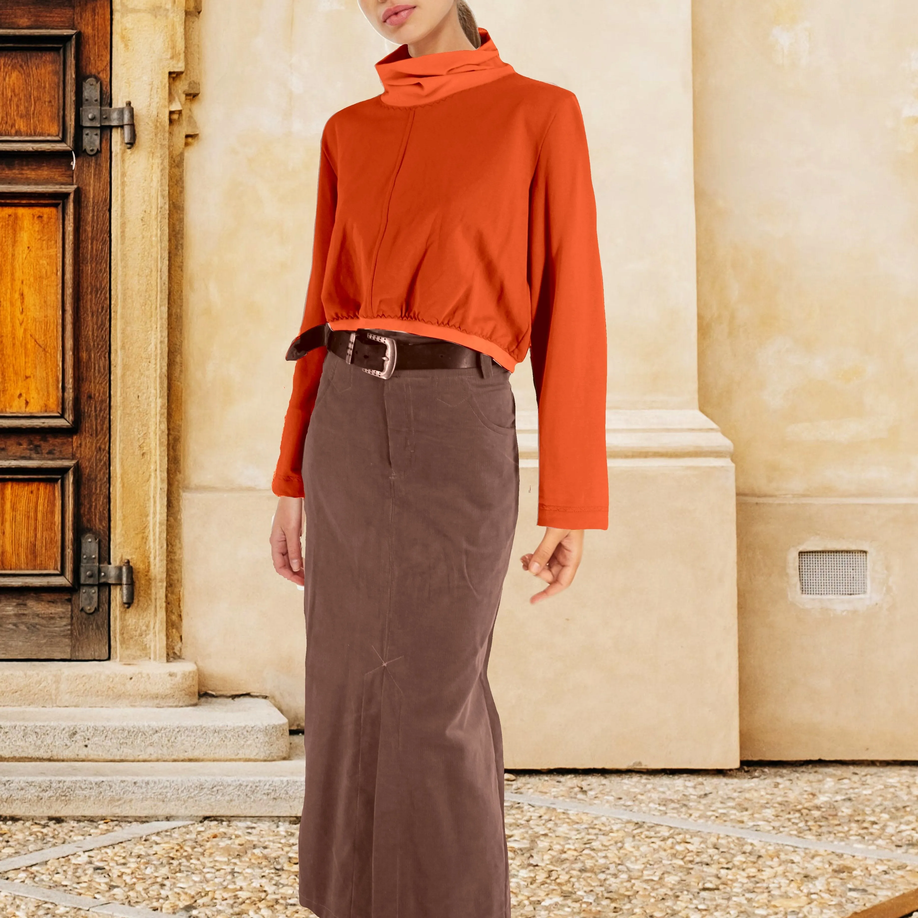 Hippe ribcord  rok, Trendy corduroy skirt