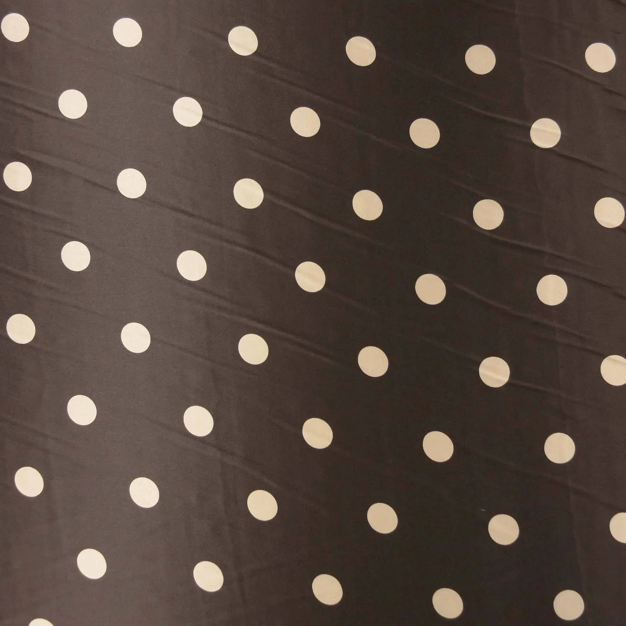 Ivory Polka Dots on Black Silk Blend