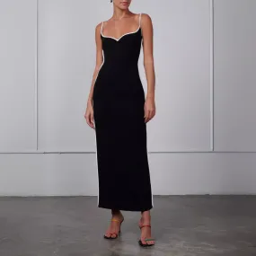 Joskaa prom dresses Summer Women's Contrast Color Sling Sexy Backless Sheath Slim Fit Dress Women