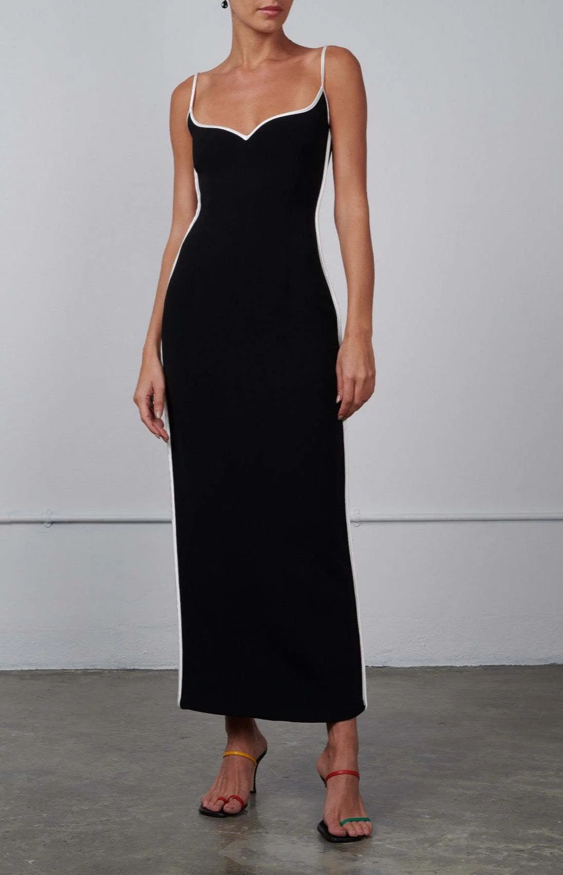 Joskaa prom dresses Summer Women's Contrast Color Sling Sexy Backless Sheath Slim Fit Dress Women