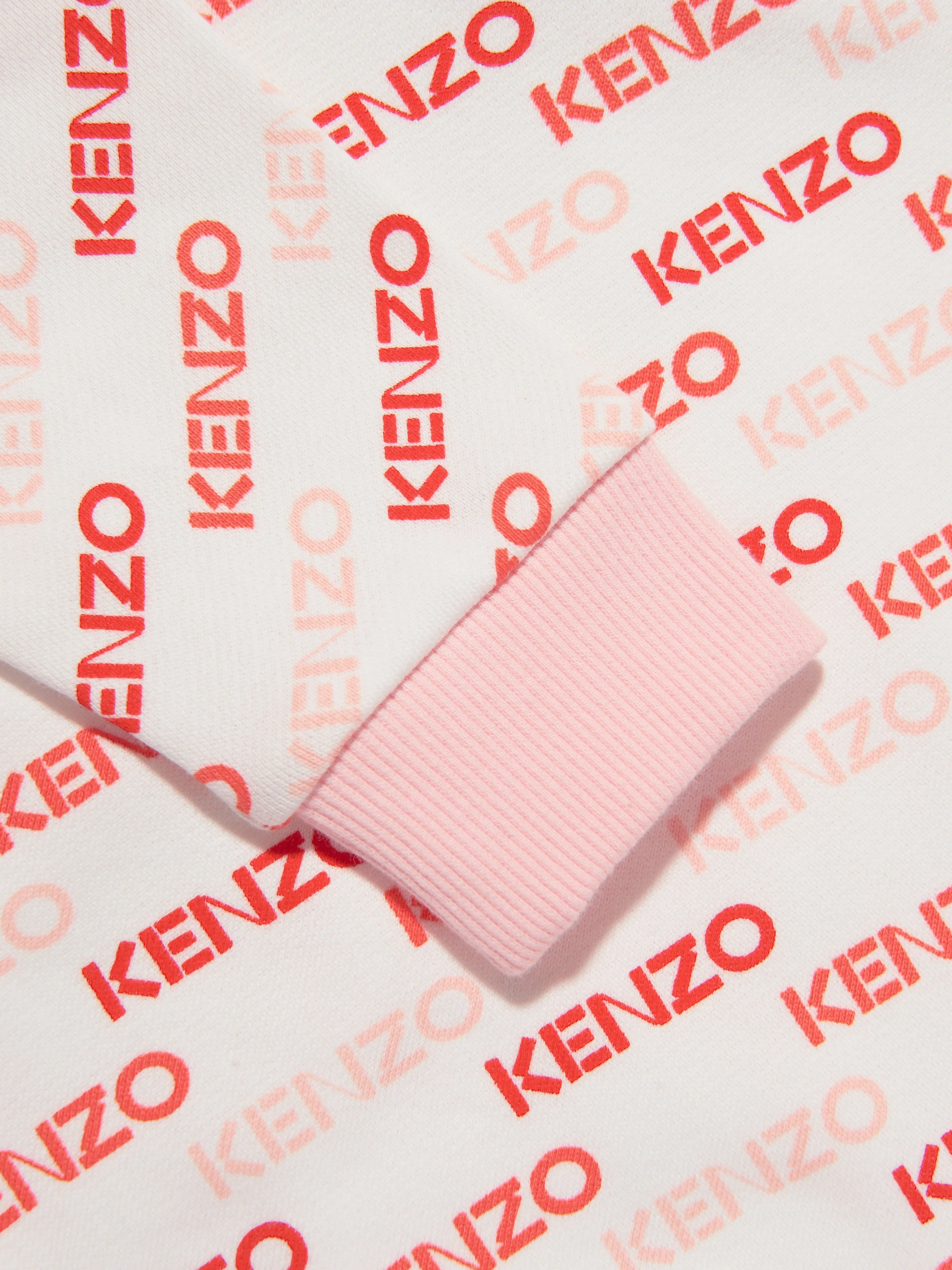KENZO Girls Logo Print Hoodie in Ivory