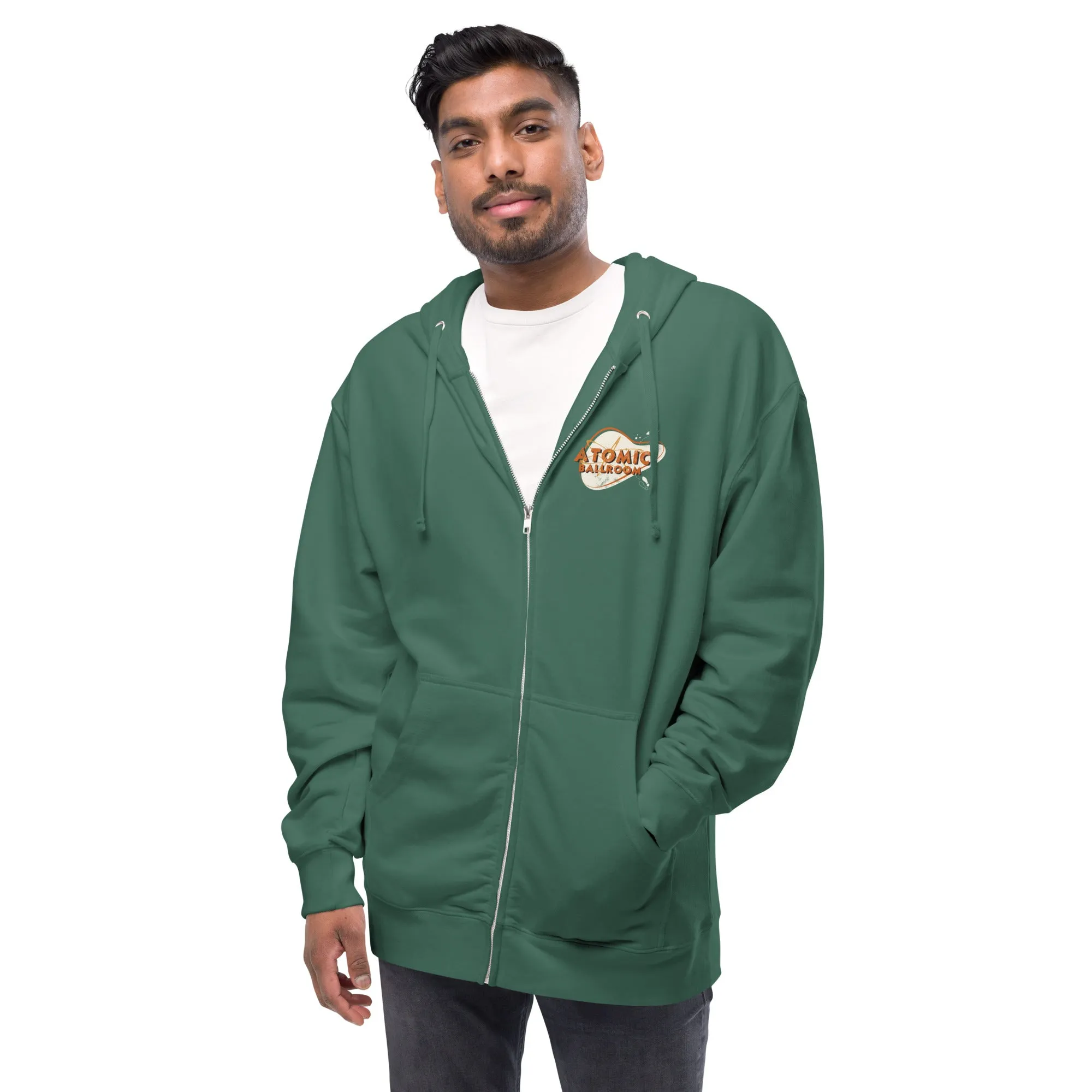 Mid century Atomic - Unisex fleece zip up hoodie