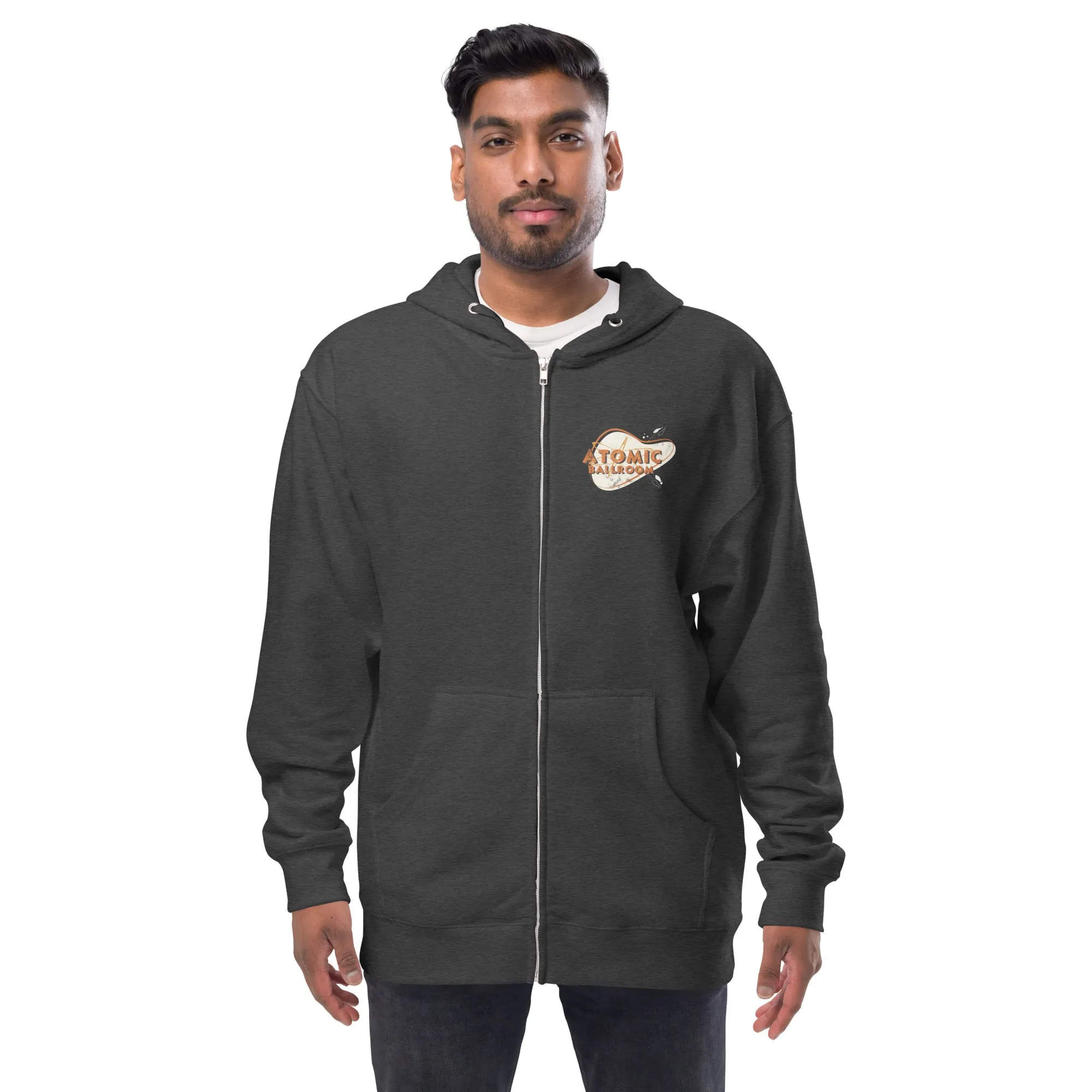 Mid century Atomic - Unisex fleece zip up hoodie