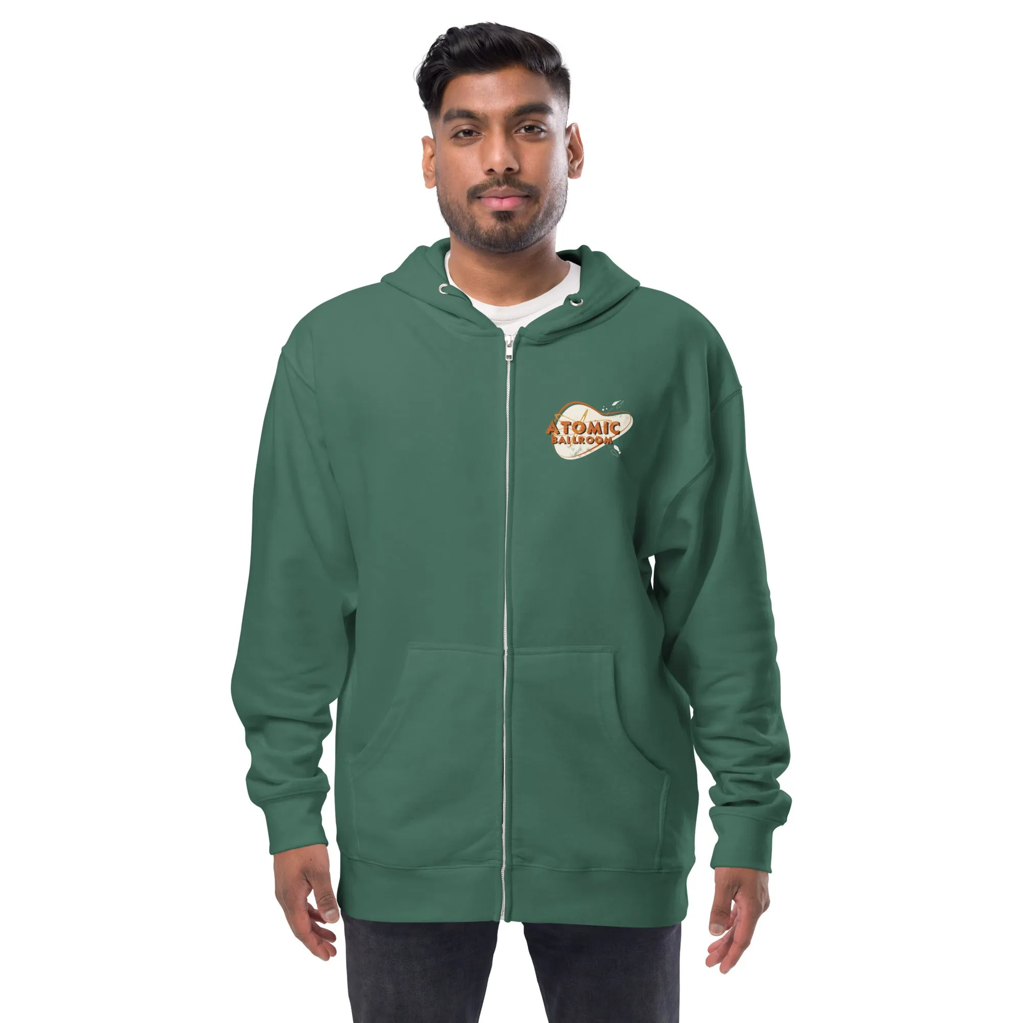 Mid century Atomic - Unisex fleece zip up hoodie