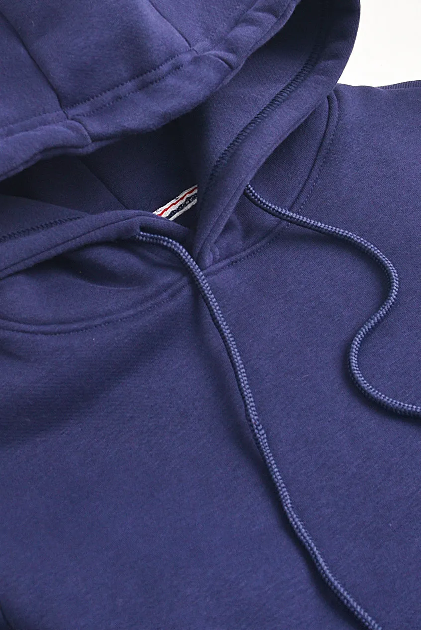 Navy Blue Pullover Fleece Hoodie