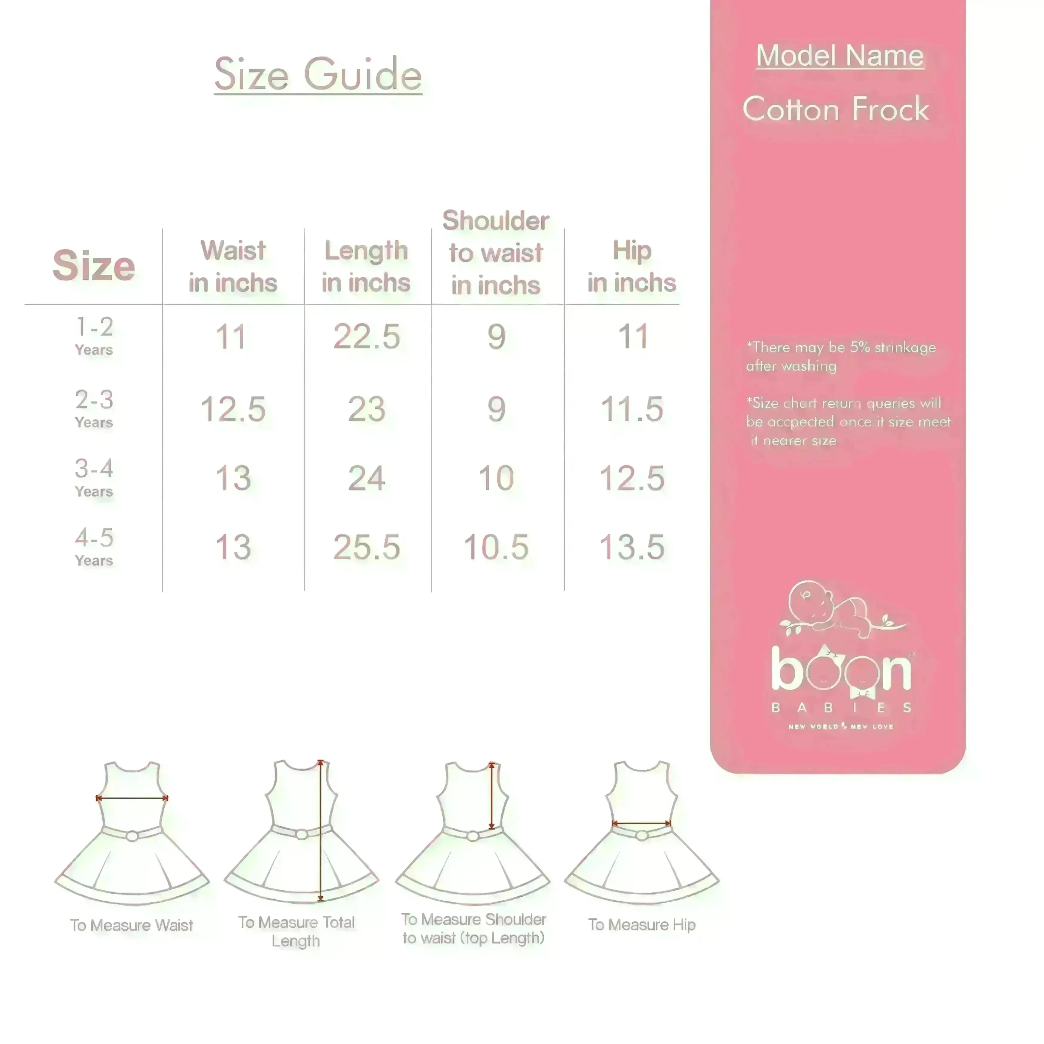 Patterned Perfection: Pink Cotton Frock with Geometric Embroidery for Baby Girls