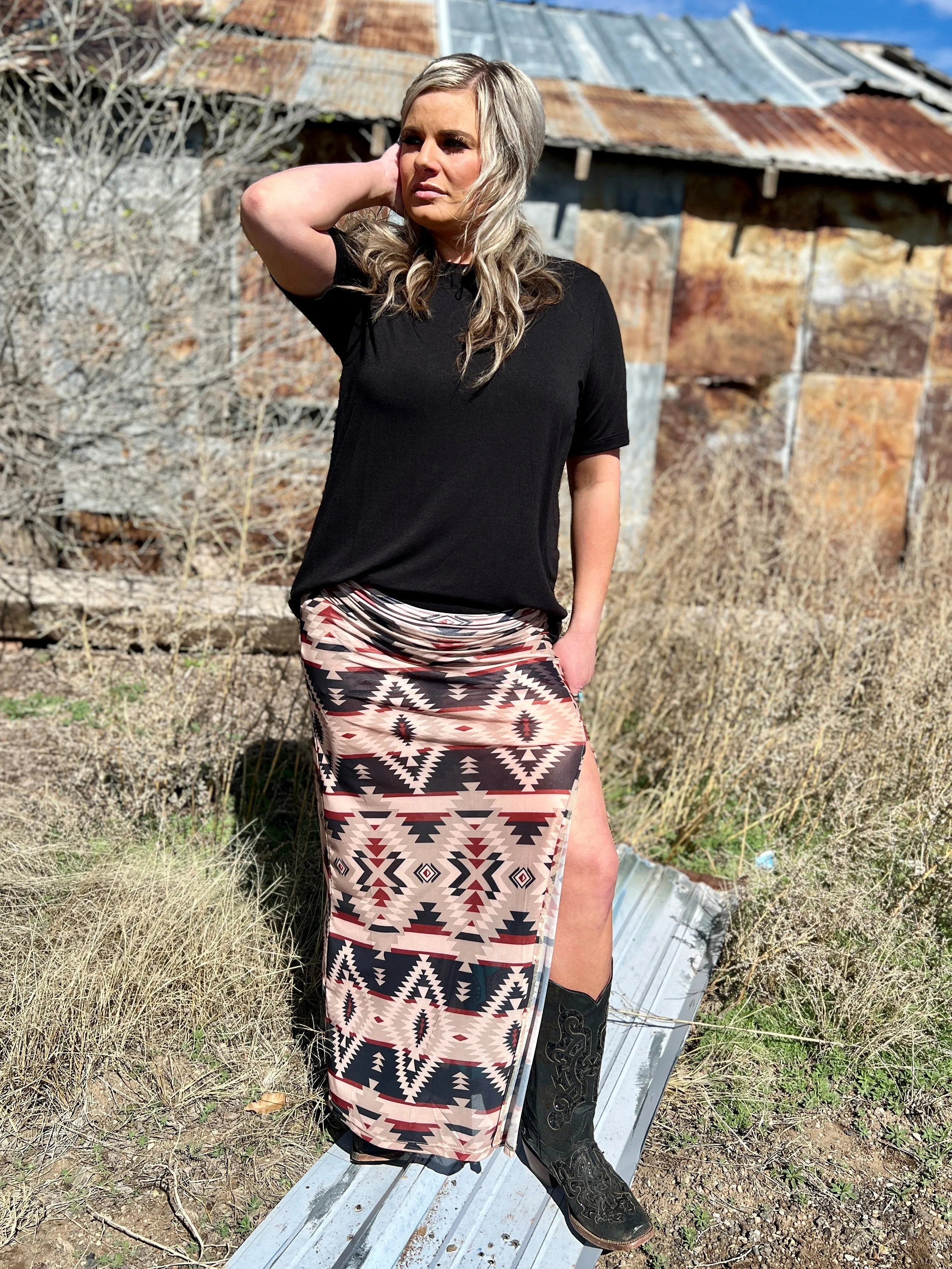 PLUS Santa Fe Slit Skirt