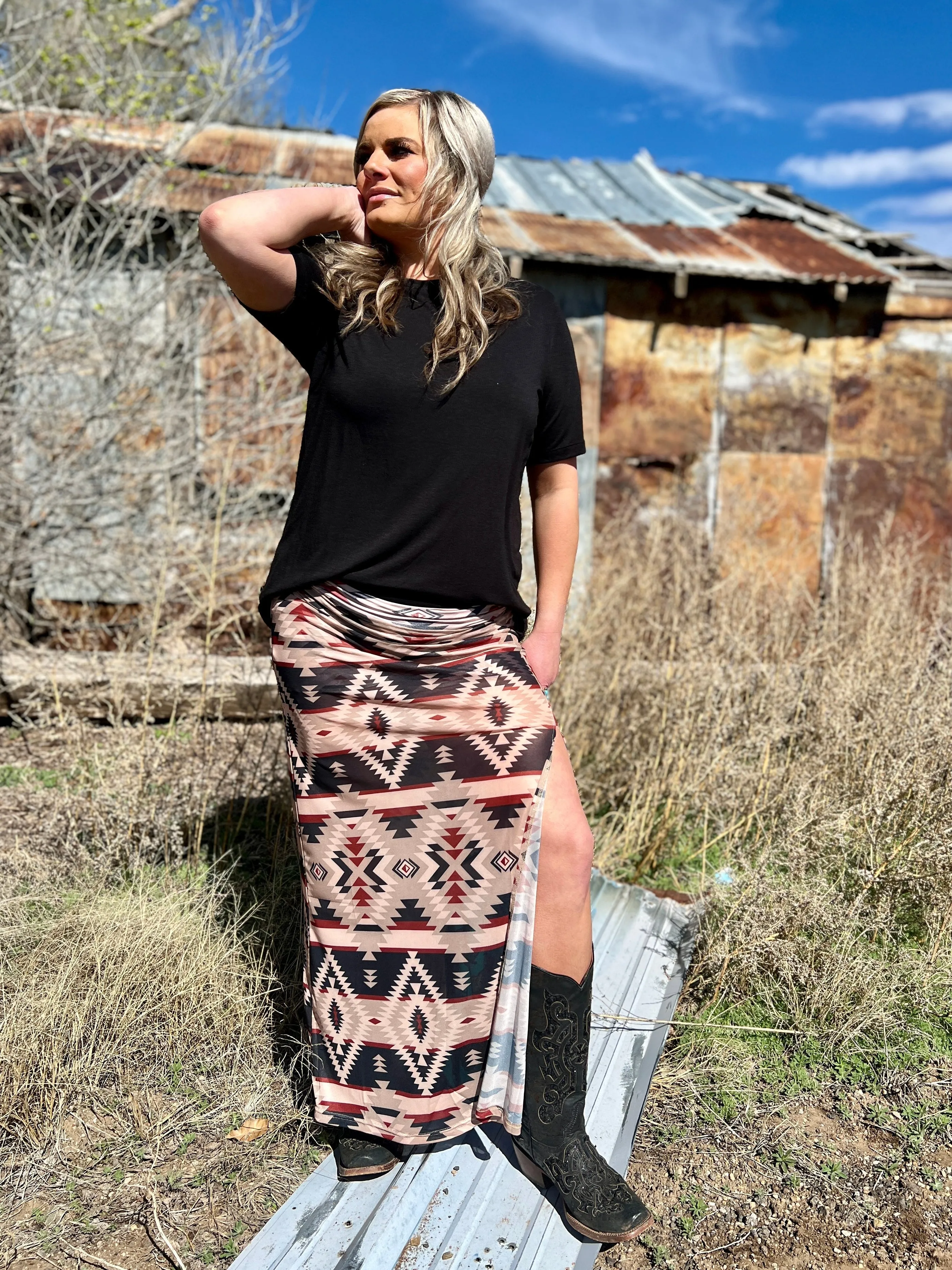 PLUS Santa Fe Slit Skirt