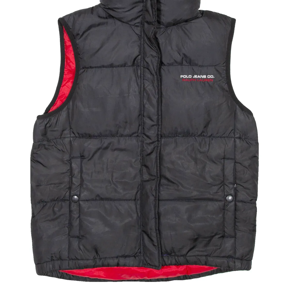 RALPH LAUREN POLO JEANS COMPANY Down Insulated Womens Puffer Gilet Black 90s S