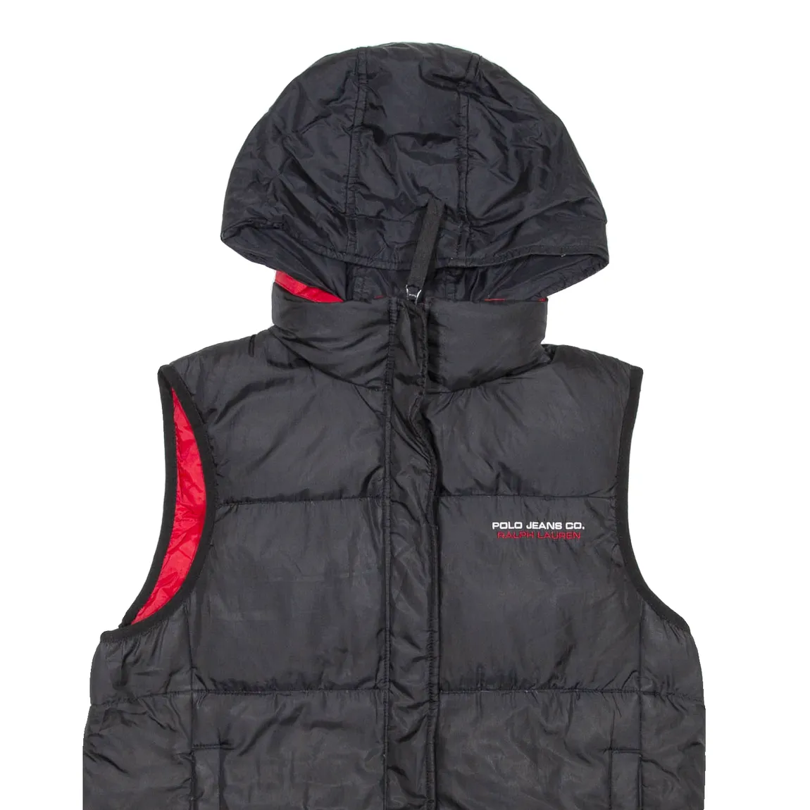 RALPH LAUREN POLO JEANS COMPANY Down Insulated Womens Puffer Gilet Black 90s S