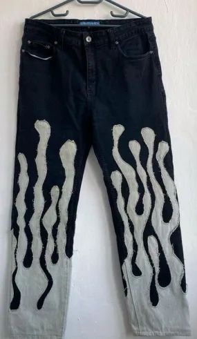 Reworked Weave Contrast Panel Reverse Side Denim 30  pieces