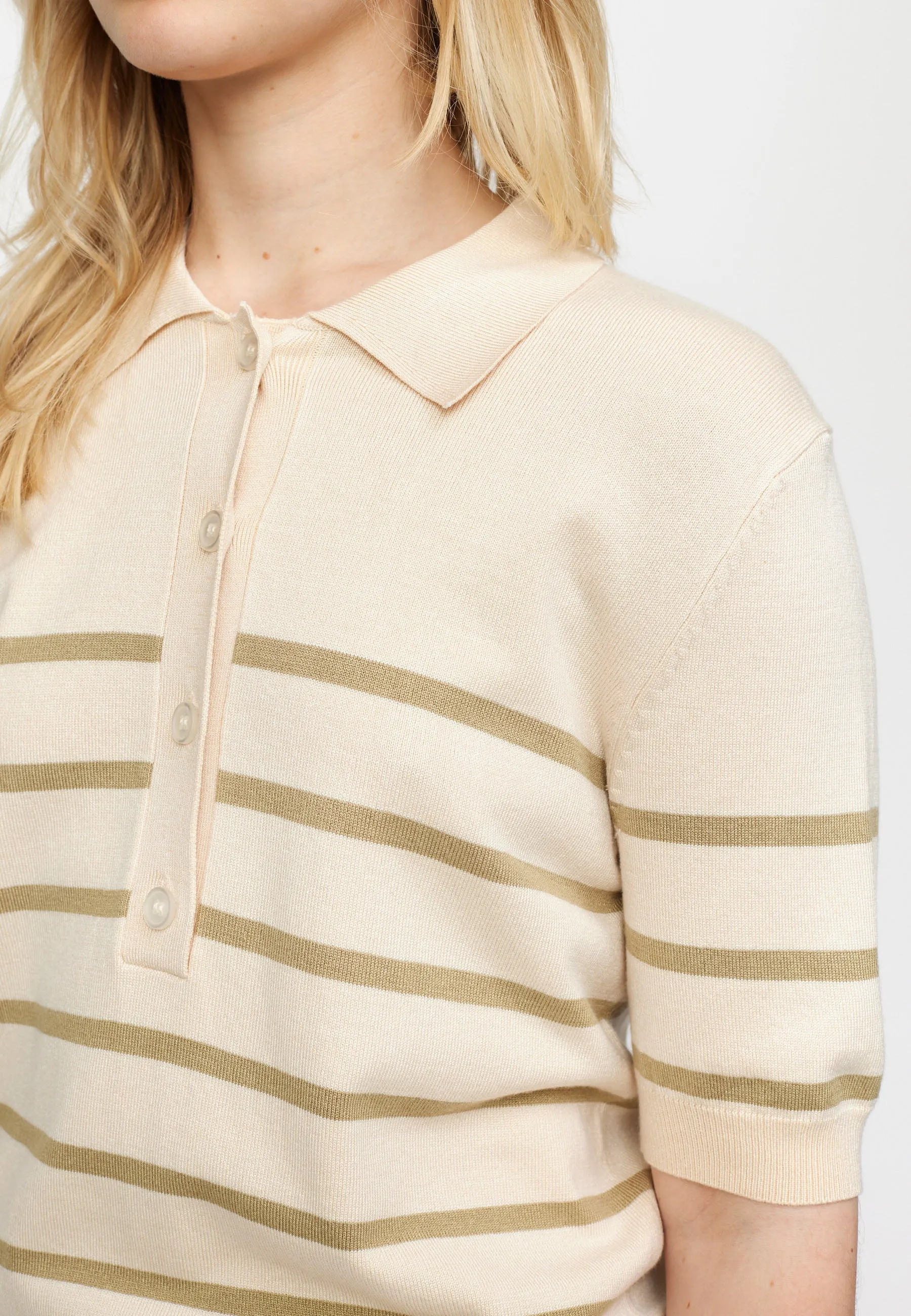 SRLea Polo Knit - Olive Gray