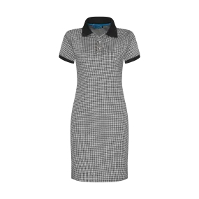 THE HOUNDSTOOTH POLO DRESS-BLACK