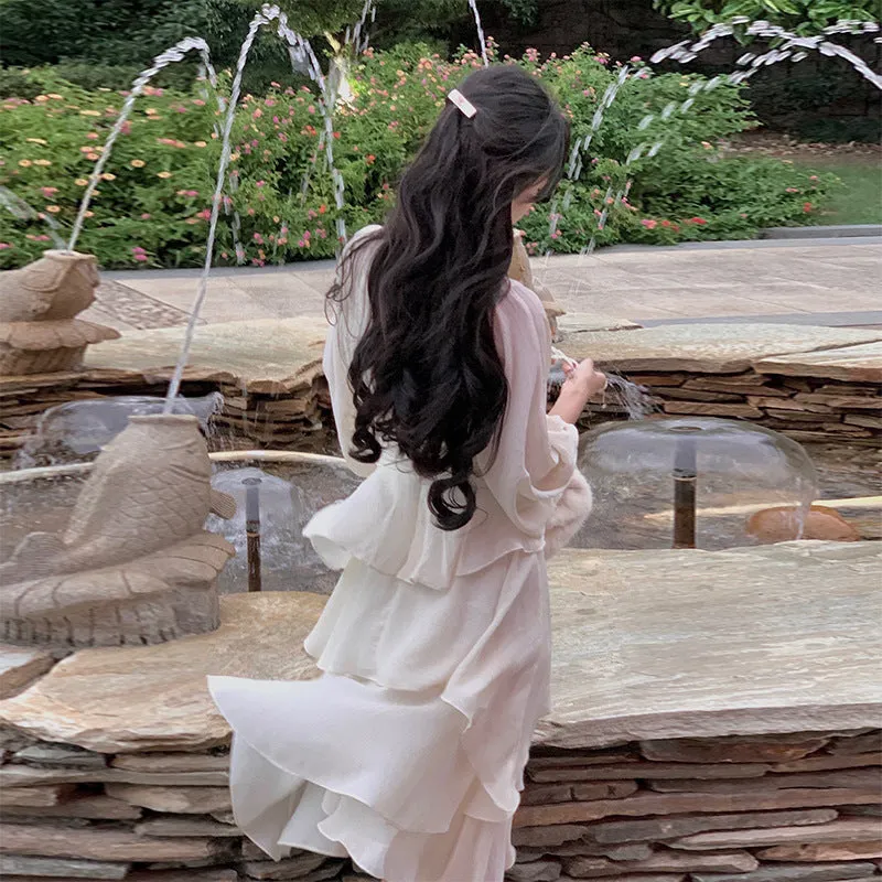 Toleet church outfit Atmosphere Autumn Dress Long Sleeve New Fairy Gentle Style Niche Design Skirt