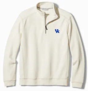 University of Kentucky Tobago Bay Half-Zip Sweatshirt in Coconut by Tommy Bahama