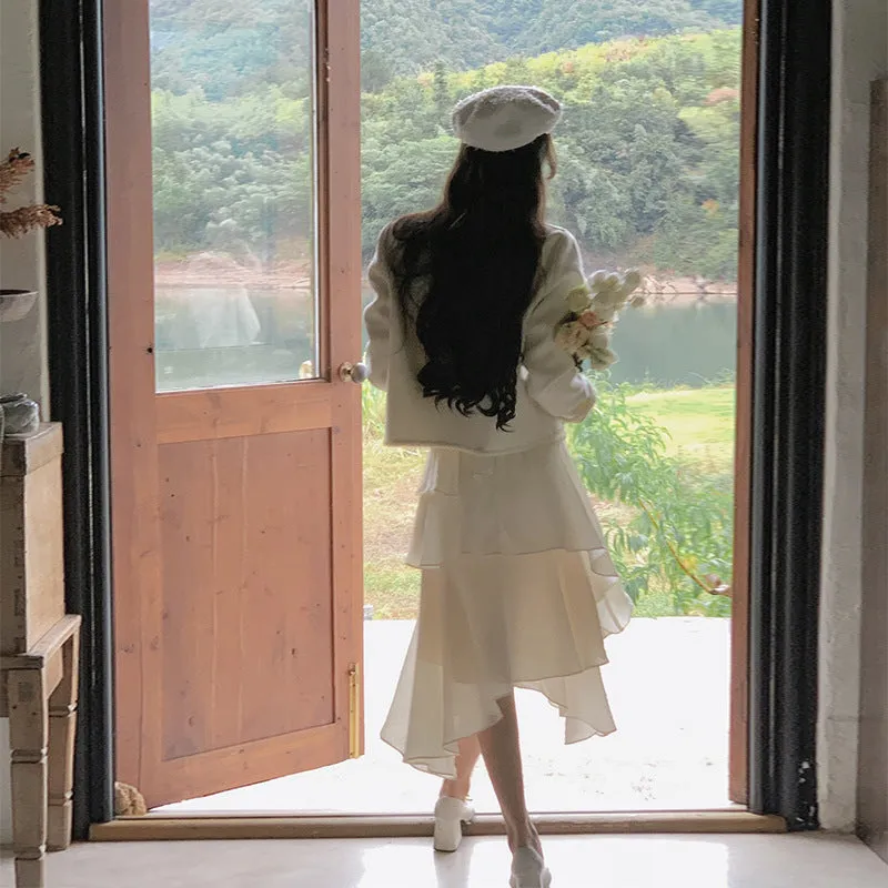 Wenkouban church outfit Atmosphere Autumn Dress Long Sleeve New Fairy Gentle Style Niche Design Skirt
