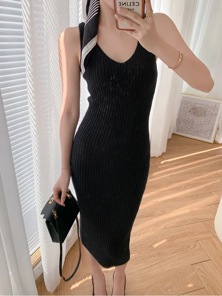 Wjczt Dresses for Women 2022 Knitted Dress Autumn Winter New Wool Dress Set Skirt Two Piece Sets Womens Outifits Long Sleeve Sweaters