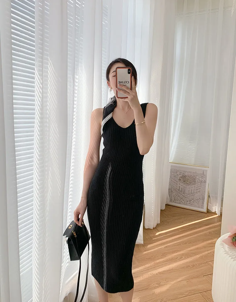 Wjczt Dresses for Women 2022 Knitted Dress Autumn Winter New Wool Dress Set Skirt Two Piece Sets Womens Outifits Long Sleeve Sweaters